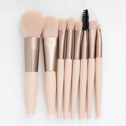 8pcs Make Up Brushes Set Cosmetic Powder Eye Shadow Foundation Blush Blending Concealer Professional Beauty Make Up Tool - TaMNz