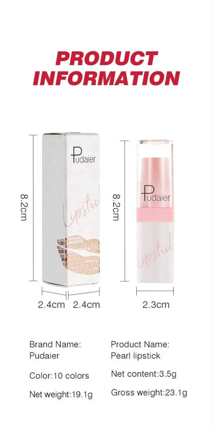 Waterproof Metallic Pearlescent Lipstick Pop Glitter Lip Gloss 10-Color Long Lasting Diamond Pearl Colour Lip Gloss Sexy Make Up