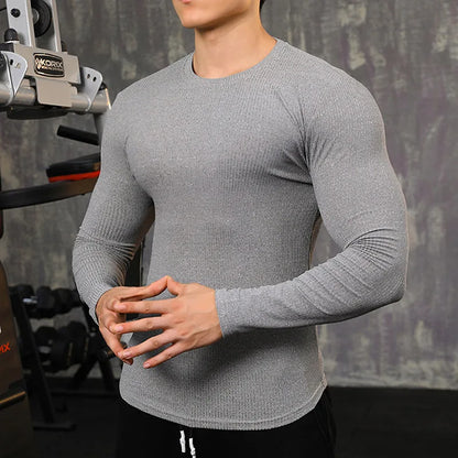 Autumn Sports fitness long sleeve men leisure T-Shirt - TaMNz