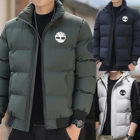 Men's Cotton Padded Down Jacket Winter Casual Warm Brand Parka Jacket Mens Hooded Zipper Vest Jacket Male Waistcoat Streetwear - TaMNz