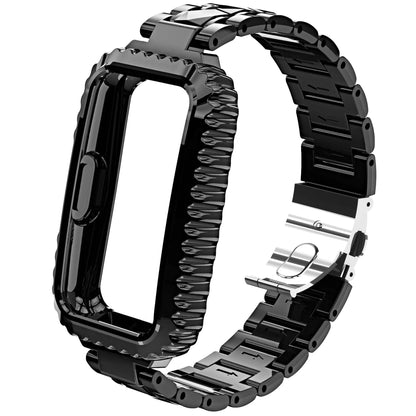 Glacier strap For Huawei Band 6/honor Band 6 Electroplated PC one piece strap silicone case for Huawei band 6 pro bracelet belt - Tamnz