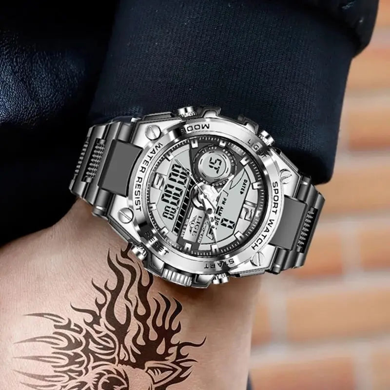 Waterproof Wristwatch LED Quartz Clock Sport Watch Male Big Watches Men Relogios Masculino - TaMNz