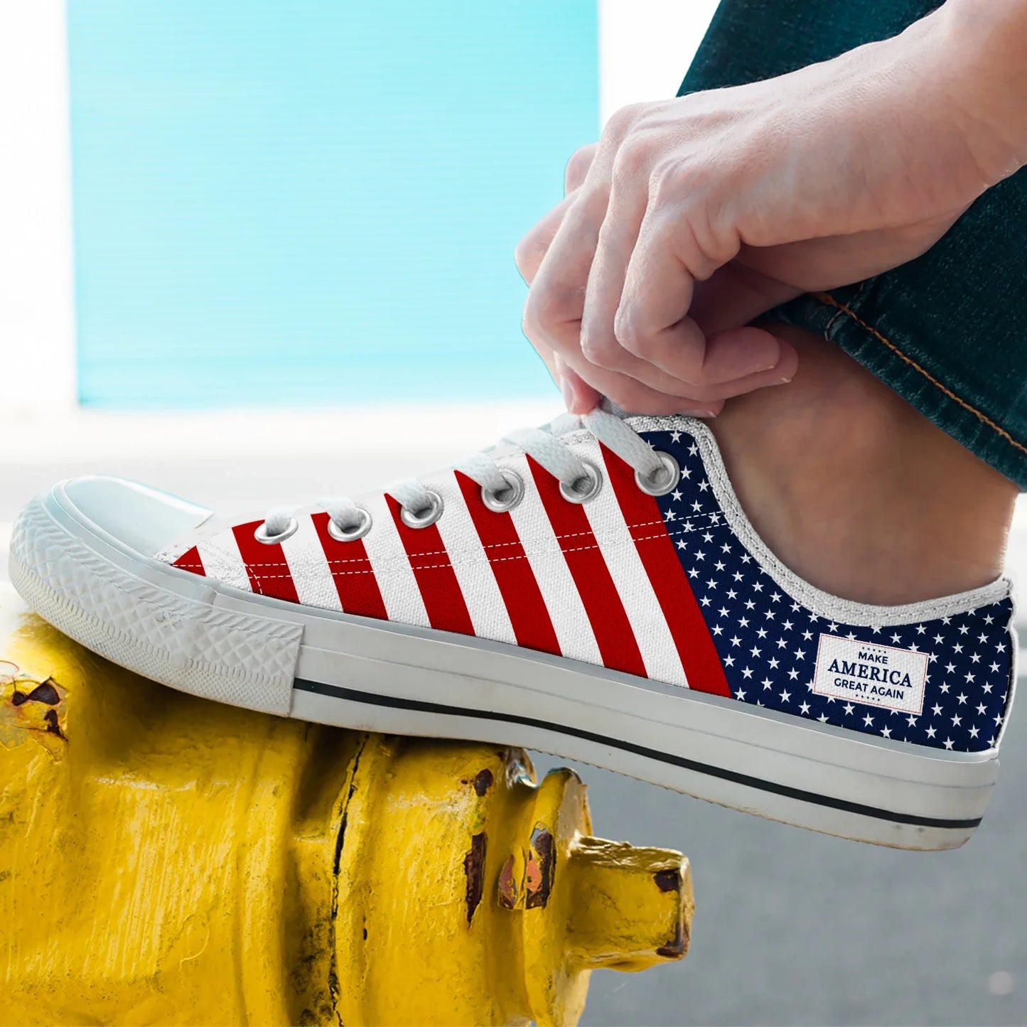 Patriotic MAGA Canvas Sneakers: Perfect for Women’s 4th of July Celebrations