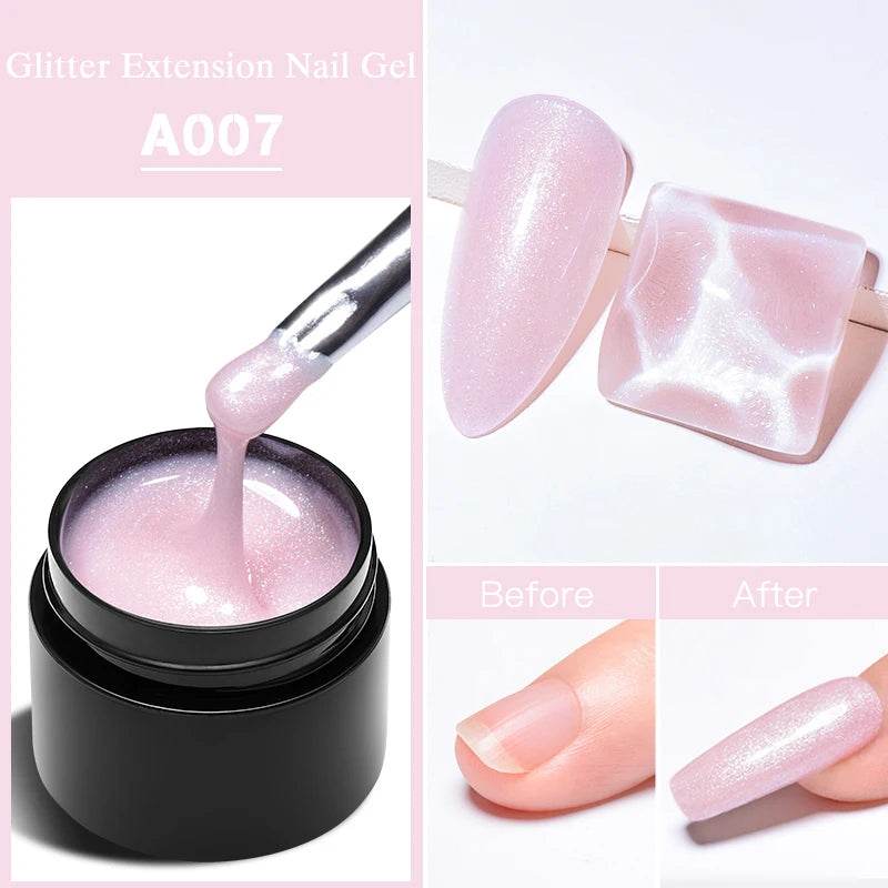 MEET ACROSS 7ml Clear Non Stick Hand Solid Extension Nail Gel Polish Carving Flower Nail Art Building UV Gel Acrylic Varnish - Tamnz