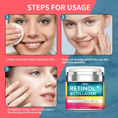 50ml Retinol Face Cream Moisturizing Firming Brightening skincare Collagen Hyaluronic Acid Creams Facial Skin Care Products