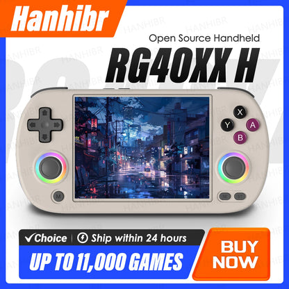 ANBERNIC RG40XX H Handheld Game Console 4'' Screen Linux System Joystick RGB Lighting Effect RG40XXH Video Player Smartpro Gifts