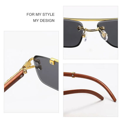 Retro Square Sunglasses Luxury Brand Designer Gold Lion Decoration Sun Glasses - TaMNz