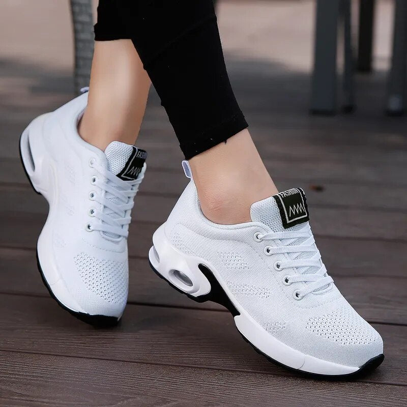 Sports Shoes For Women 2023 Spring White Breathable Casual Sneakers Summer Breathable Air Cushion Running Shoe Zapatillas Mujer - TaMNz