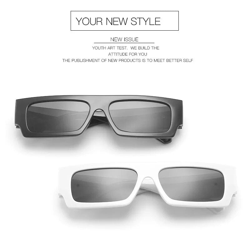 Black White Rectangle Sunglasses Man Driving Shades Male Sun Glasses Brand Designer Fishing Travel - TaMNz