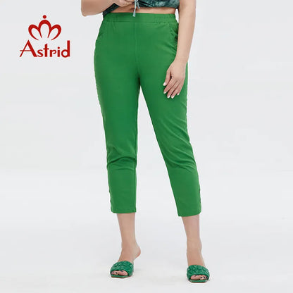 Astrid Summer Women's Pants 2023 Cotton Capri fashion classic Solid trouser Female Oversize office Clothing Trends for women - TaMNz