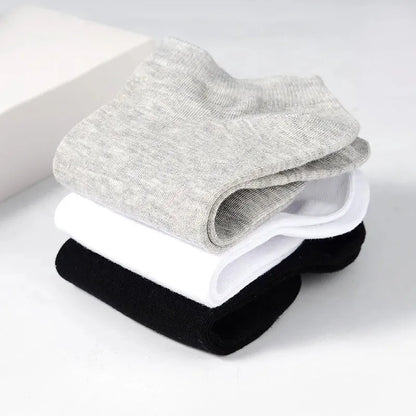 5 Pairs/Lot Low Cut Men Socks Solid Color Black White Gray Breathable Cotton Sports Socks Male Short Socks Women Men - TaMNz