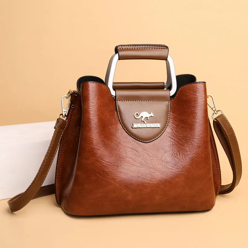 PU Soft Leather Texture Handbag New Cross-border Women's Bag Niche Design Fashionable Shoulder Bag Large Capacity Tote Purse - TaMNz