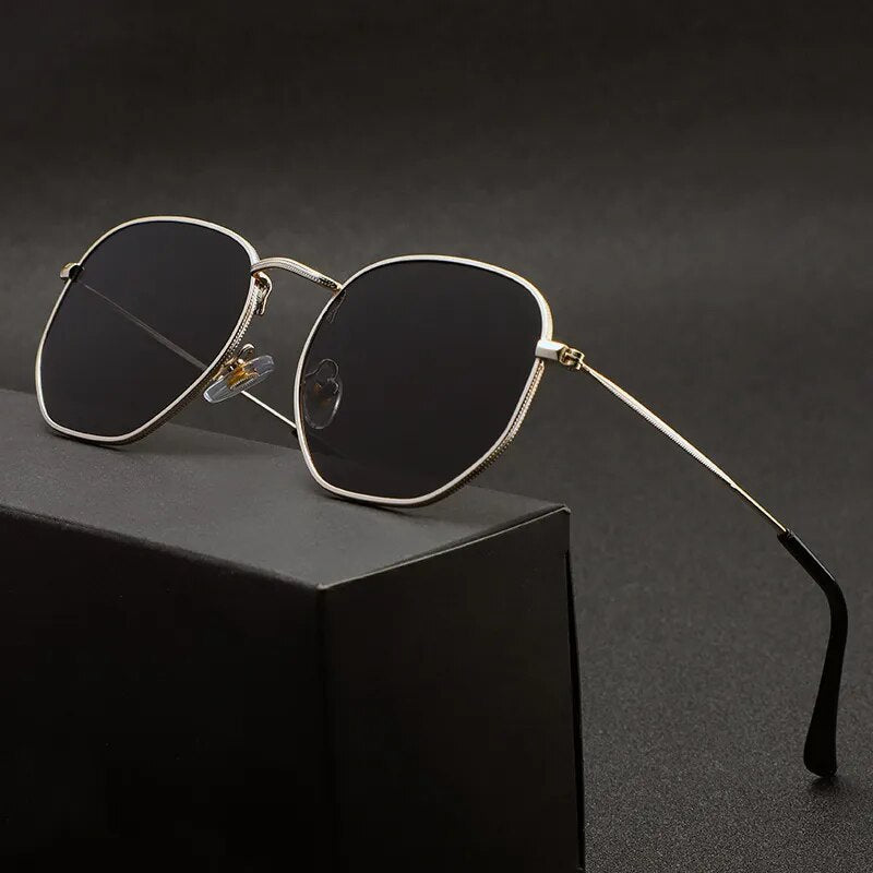 Vintage Fashion Metal Design Mirror Trendy Square Eyewear Unisex - TaMNz