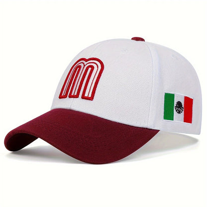 Unisex M Letter Embroidery Baseball Caps Spring Autumn Outdoor Adjustable Casual Hats Sunscreen Hat