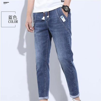 Spring Summer Black Blue Cargo Jeans Men Streetwear Denim Jogger Pants Men Baggy Harem Jean Trousers Harem Jean Trousers - TaMNz