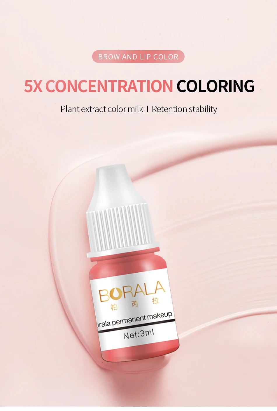 Borala 26 Colors 3ML Permanent Makeup Tattoo Lips Eyebrows Eyeliners Pigments Sample Size Tattoo Pigments Beauty Art Women Use