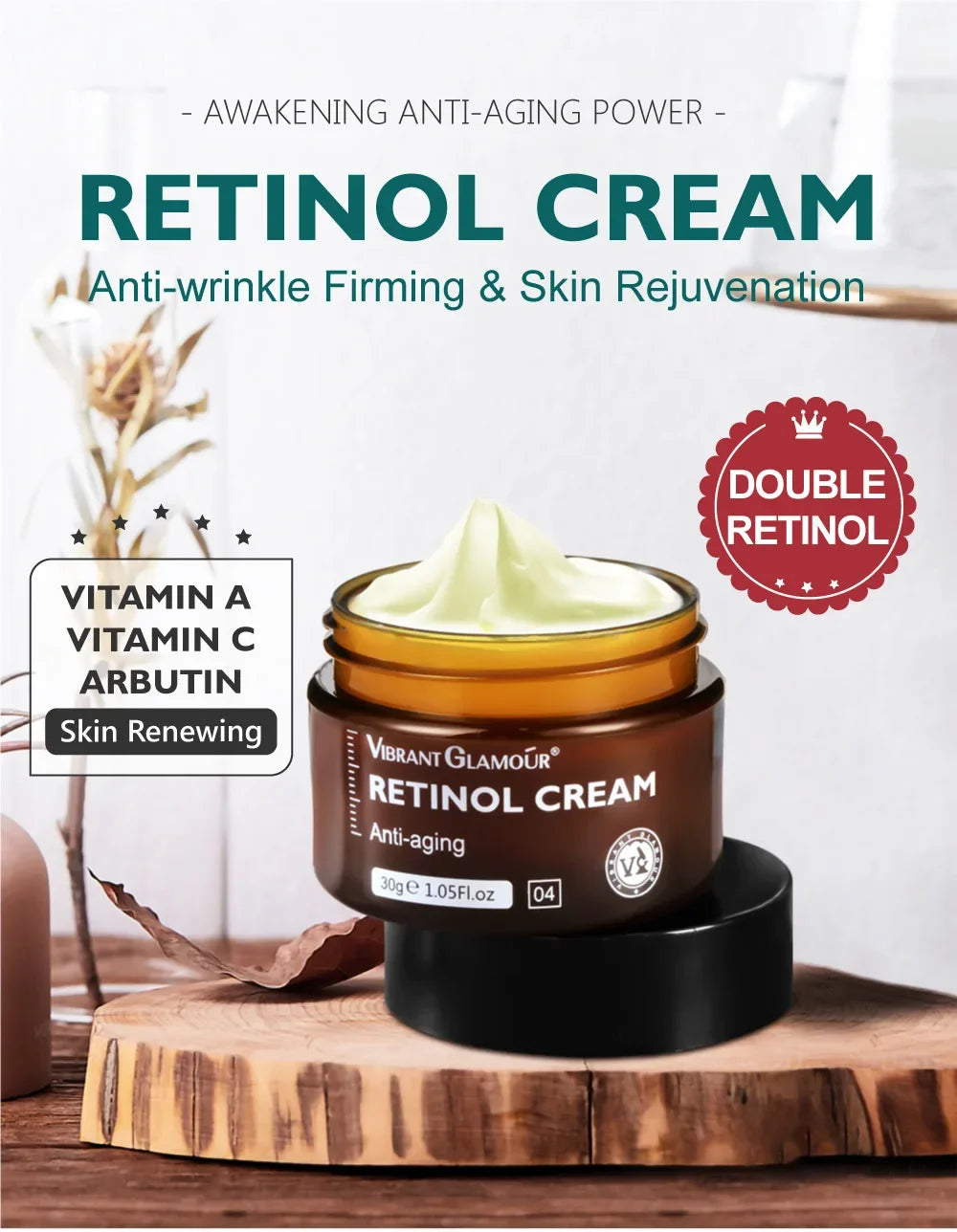 Retinol Face Cream Women Skincare Product Anti-Aging Remove Wrinkle Whitening Cream Brightening Moisturizing Facial Skin Care