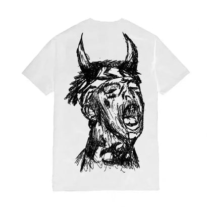 Revenge Ski Mask The Slump God Horned devil howls short-sleeved men's and women's T-shirts harajuku  pokemon  y2k  t shirt