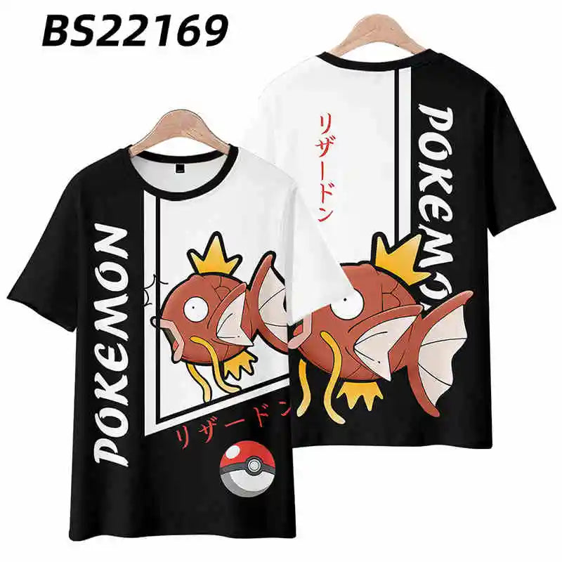 2024 Pokémon Womens T-Shirts Tops Pokemon 3d Print T Shirt Trendy Summer Casual Short Sleeve Pikachu Cute Daily Clothing Tee New