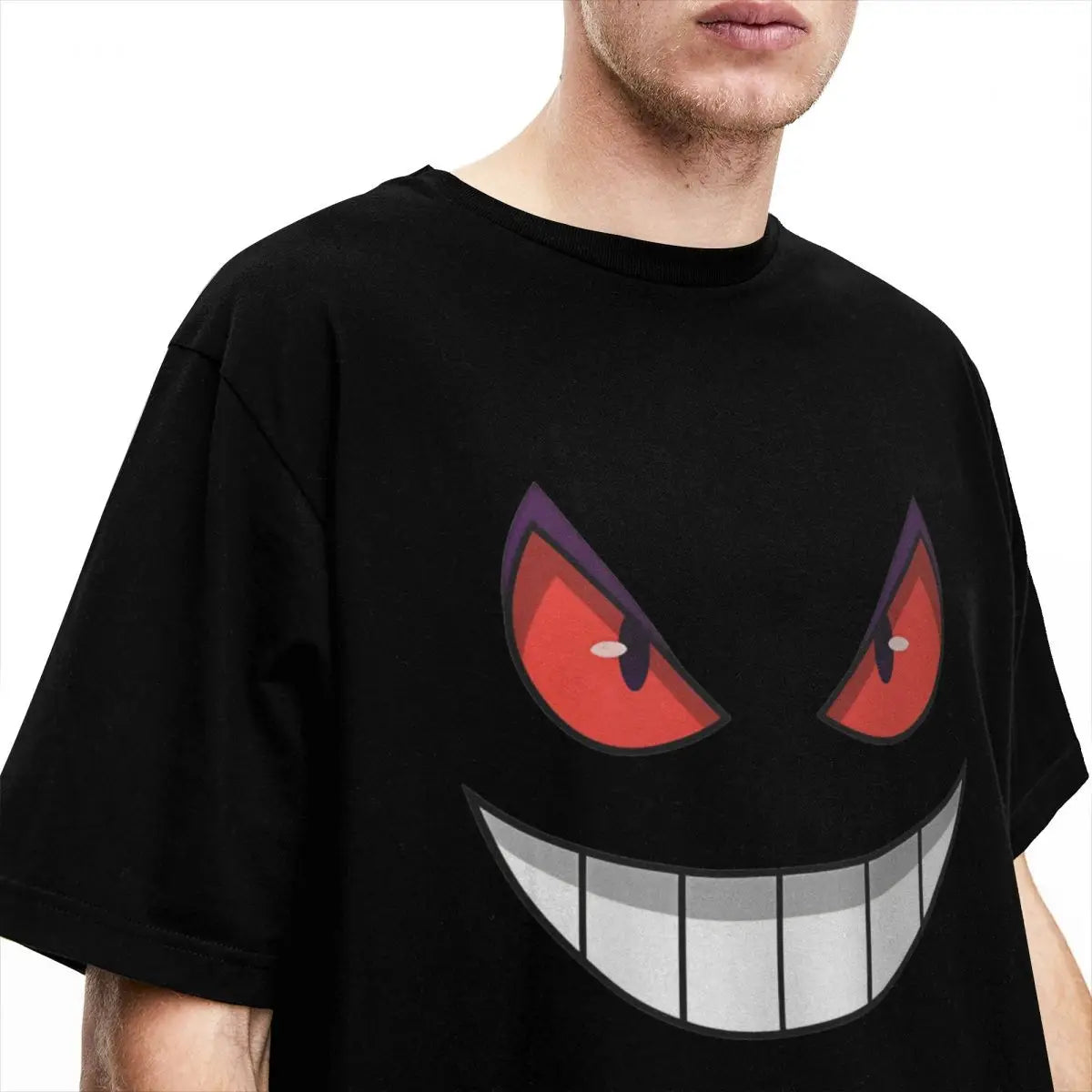 Men's Pokemon Gengar T-Shirts Cotton Clothing Beach Streetwear Short Sleeve T-Shirt O-Neck Harajuku Casual Tee Shirt