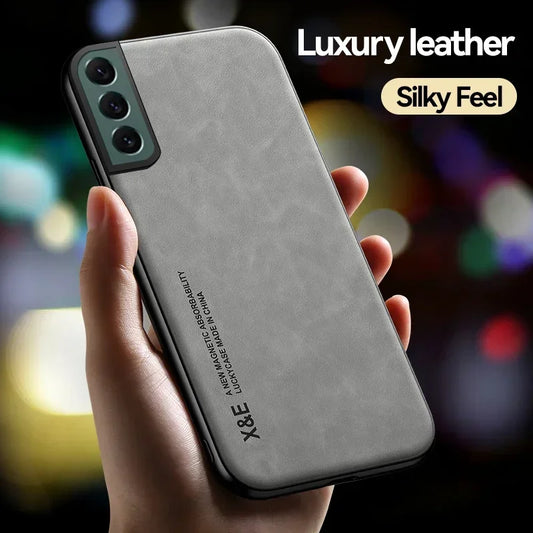 Magnetic Case For Samsung Galaxy S24 S23 S22 S21 S20 FE S10 Plus S10E S 24 23 21 20 Ultra 5G Leather Shockproof Cover Case