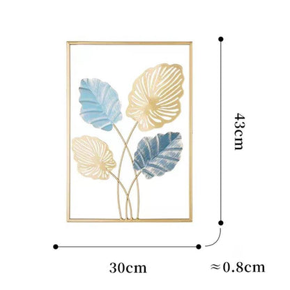 Nordic Metal Leaf Iron Wall Hanging Decor Plant Ginkgo Palm Maple Leaves Wall Pendant Mural Living Room Bedroom Home Decoration - Tamnz