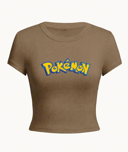 Pokemon Disney Woman Tee Shirt Summer Crop Tops Breathable Tee Clothing Comics Slim Humor T Shirt Soft Short Sleeved