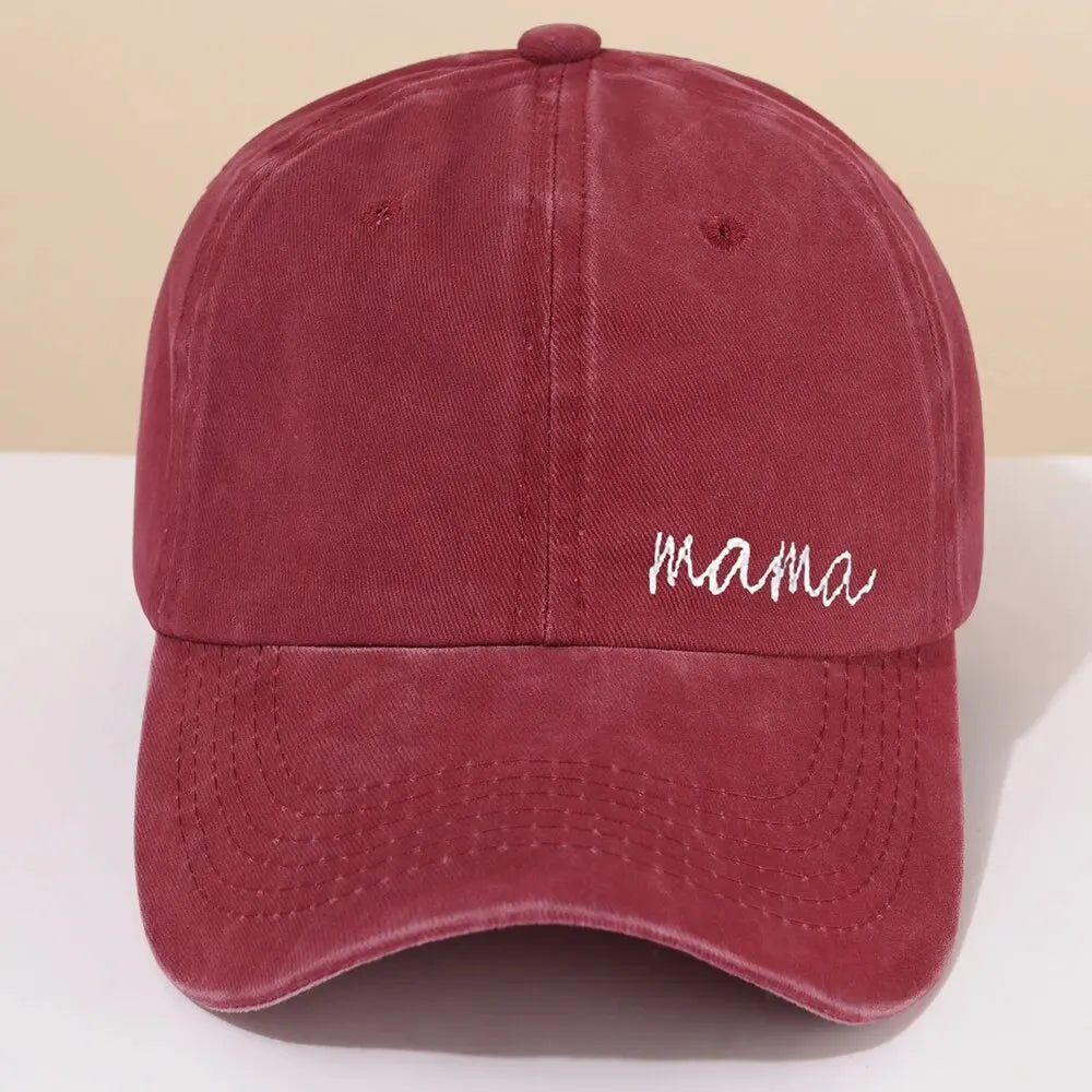 Mama Letter Printed Washable Baseball Hat Casual Men's and Women's Outdoor Sunshade and Sunscreen Duck Tongue Hat