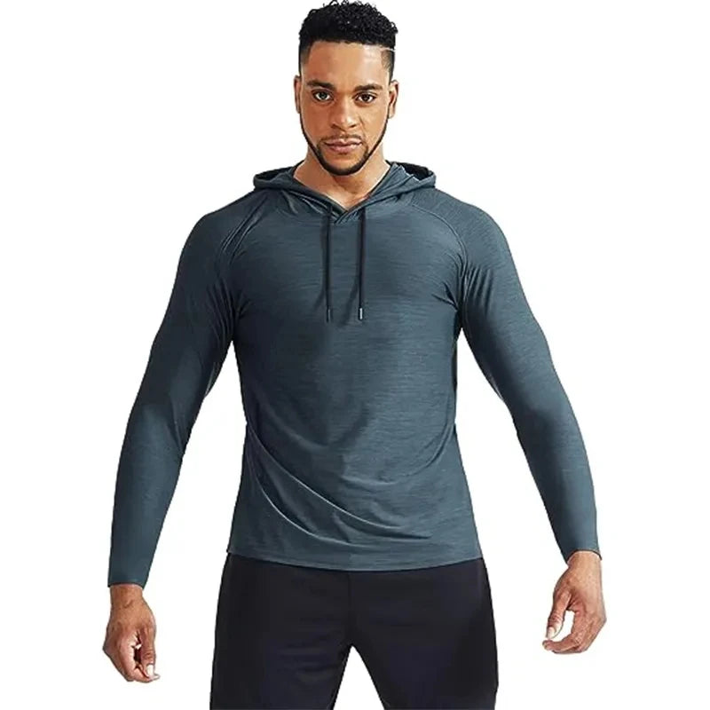 Hooded Gym Fitness Jersey Training Workout Clothing Muscle Sport - Tamnz