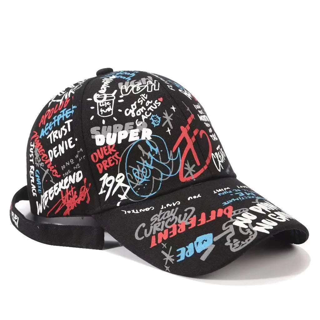 Graffiti Printing Baseball Cap Outdoor Cotton Casquatte Hat Men Women Summer Caps Adjustable Letter Cool Gorra