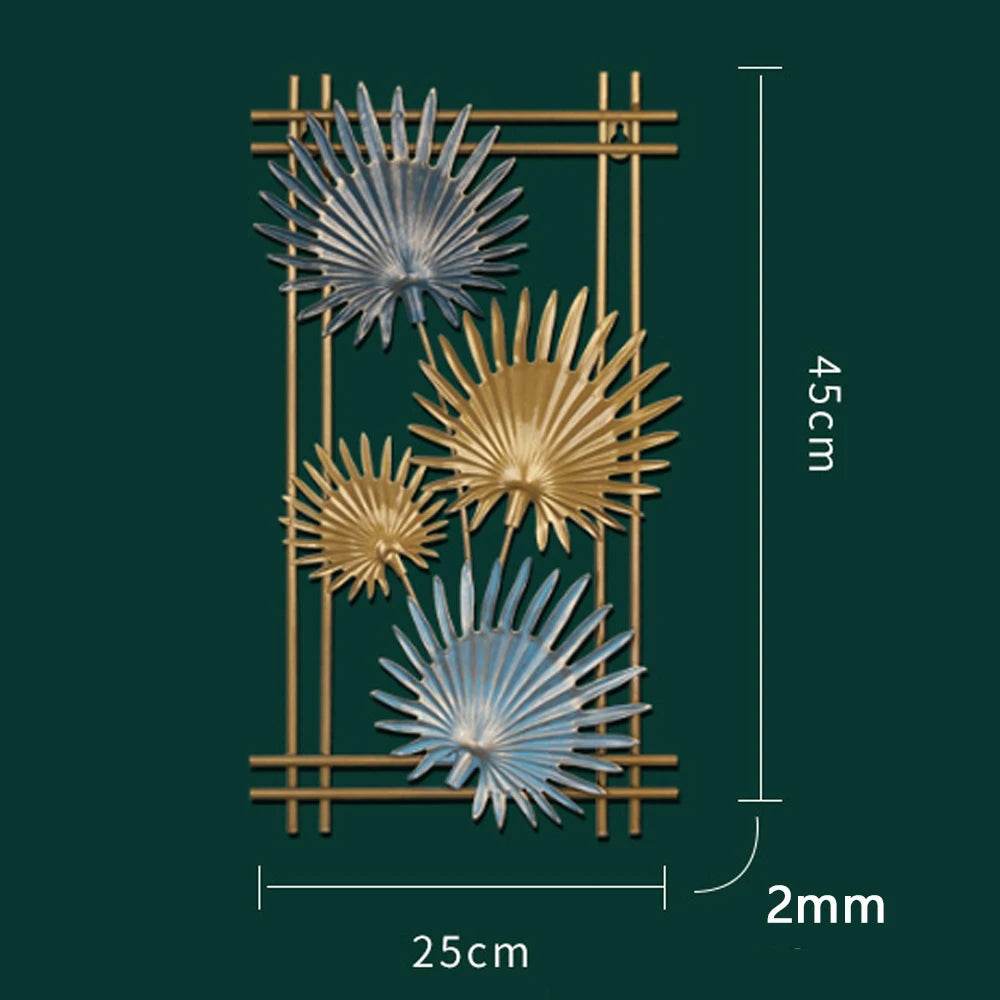 Nordic Metal Leaf Iron Wall Hanging Decor Plant Ginkgo Palm Maple Leaves Wall Pendant Mural Living Room Bedroom Home Decoration - Tamnz