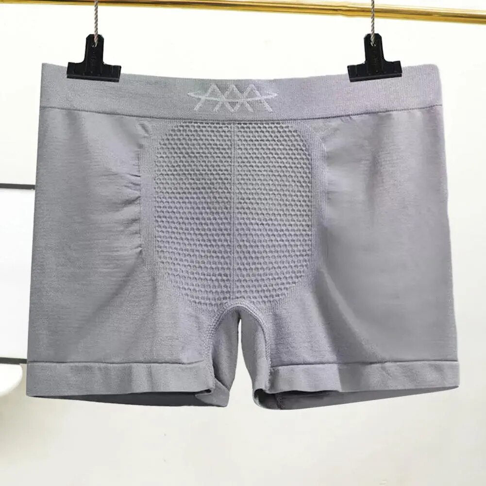 Men Boxers Underpants High Elasticity Seamless Honeycomb Breathable Mid Waist Soft Moisture-wicking Anti-shrink Men Underwear - TaMNz