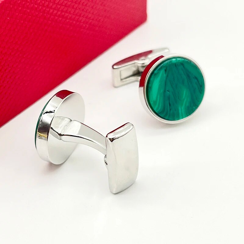 LAN CA cufflinks Green and White Design Luxury Gifts - TaMNz