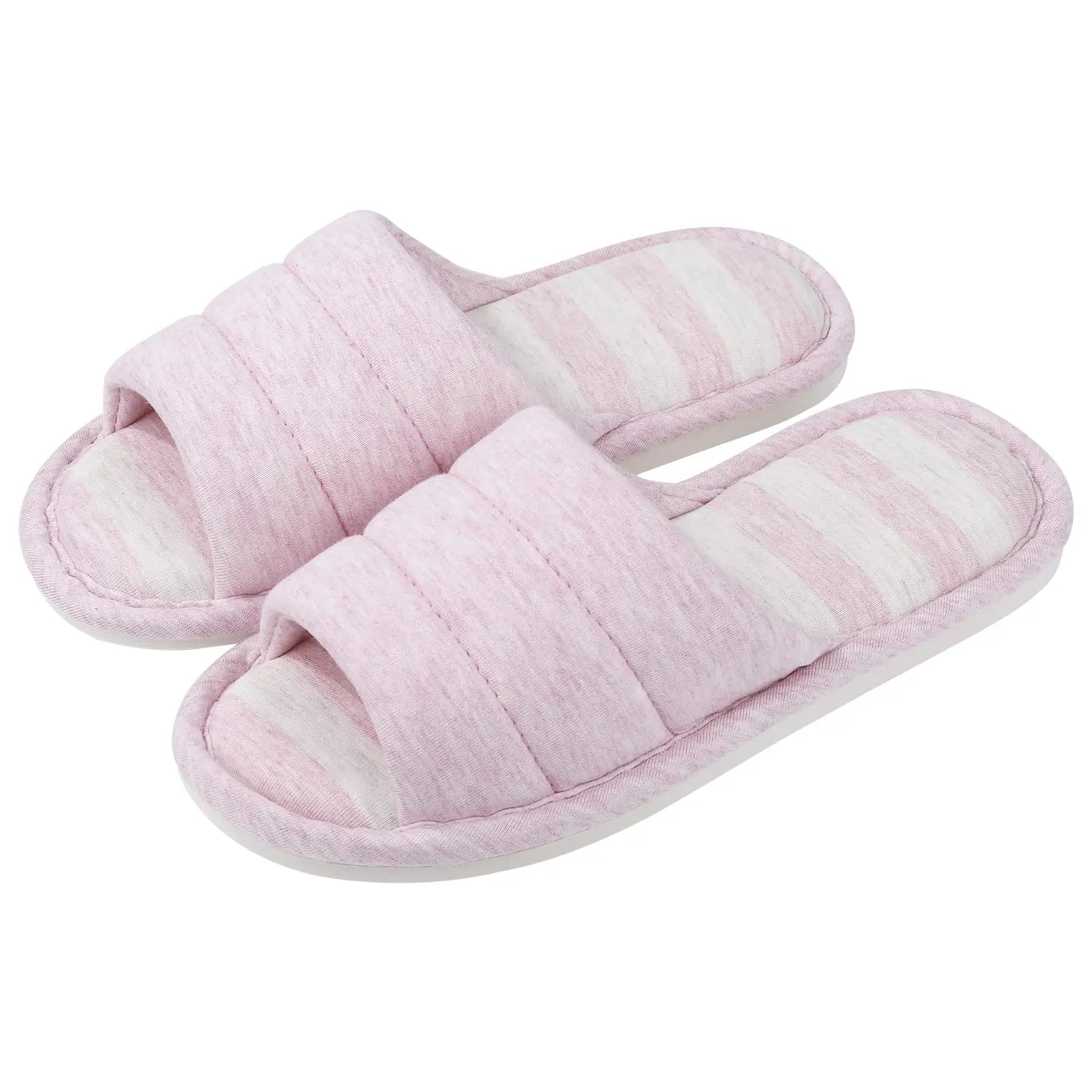 Comwarm Four Seasons Flats Slippers Open Toe House Slippers For Women Men Soft Cotton Indoor Shoes Memory Foam bedroom Slippers - Tamnz