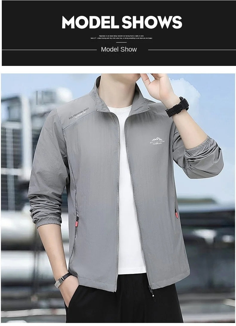 Summer Men's Sun Protection Casual Windproof Water resistant Ultrathin Jacket