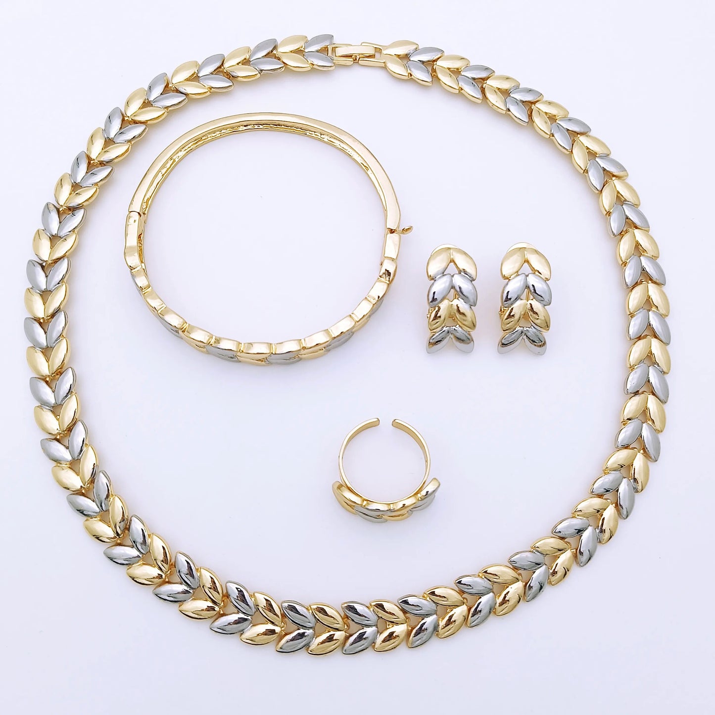 Italian Brazilian Jewelry Set Wedding Jewellery 18k Gold Plated Necklace For Women Daily Wear Fashion Bride Accessories Gifts - TaMNz