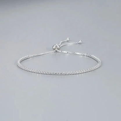 925 Sterling Silver Bracelet Love Elegant Zircon Tennis  Crystal Chain for Women Fashion Noble Engagement Wedding Glam