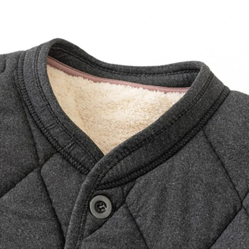 New Men's Lamb Fleece Coat Men's Cotton Coat Winter Thickened Cotton Coat Large Plush Dad's Winter Cotton Coat - TaMNz