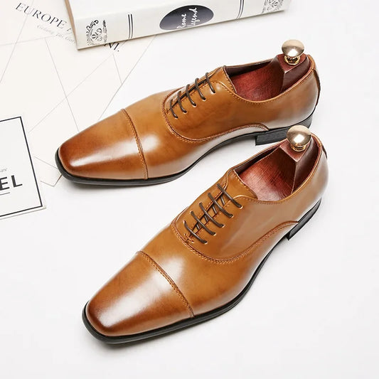 Chaussures de printemps formelles en cuir véritable pour hommes Chaussures en cuir pour hommes