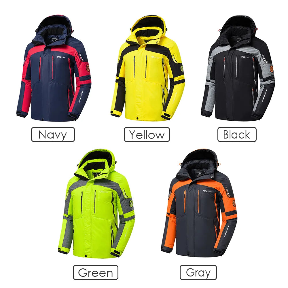 Men's 2023 Winter New Outdoor Jet Ski Snow Warm Parkas Jacket Coat Men Outwear Premium Casual Hat Waterproof Thick Fleece Parkas - TaMNz