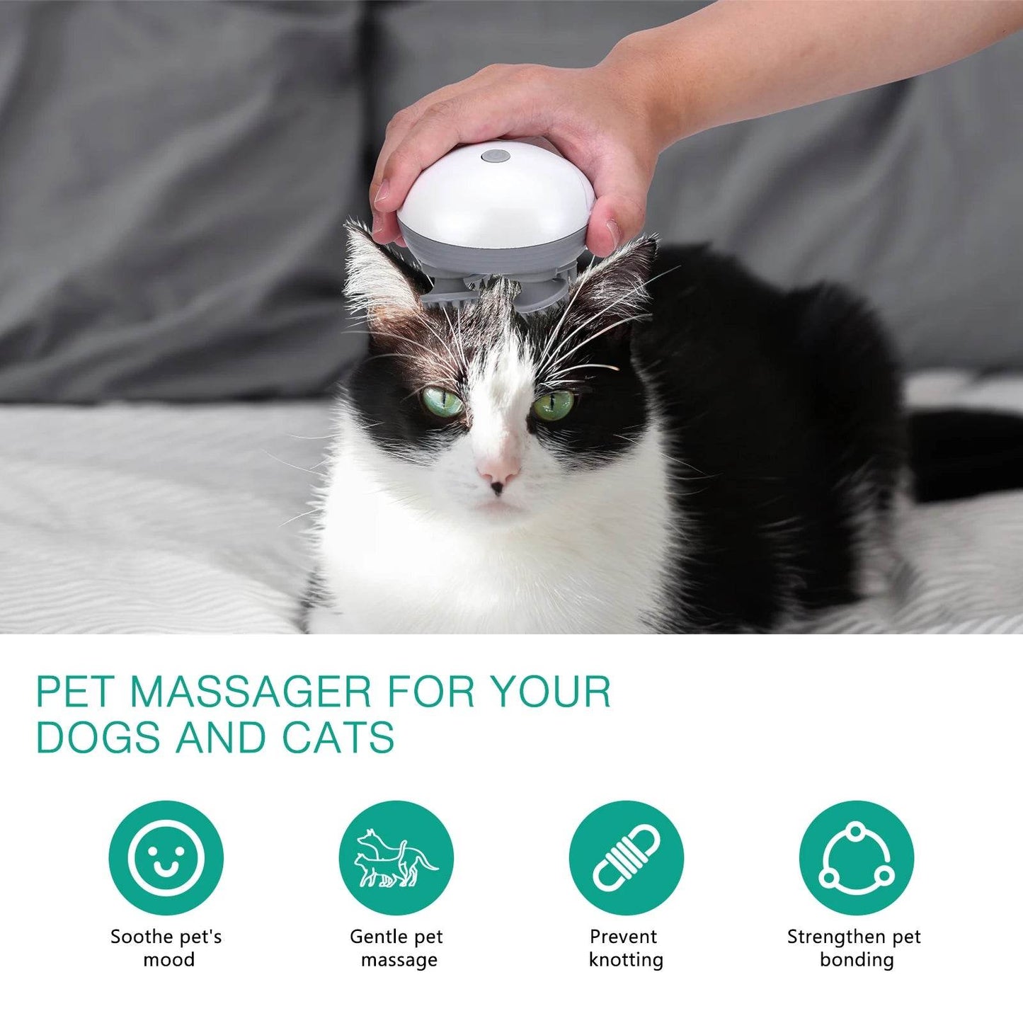 ORIA Electric Cat Massager Handheld Pet Massager Body Massager for Pets Relax and Hair Growth Stress Relax - Tamnz