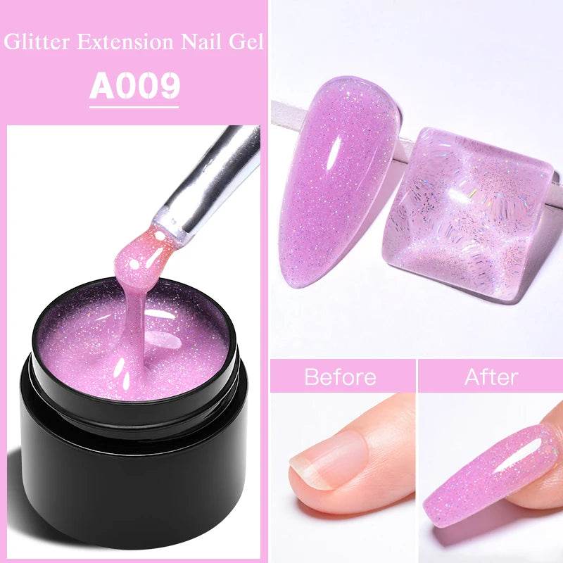 MEET ACROSS 7ml Clear Non Stick Hand Solid Extension Nail Gel Polish Carving Flower Nail Art Building UV Gel Acrylic Varnish - Tamnz