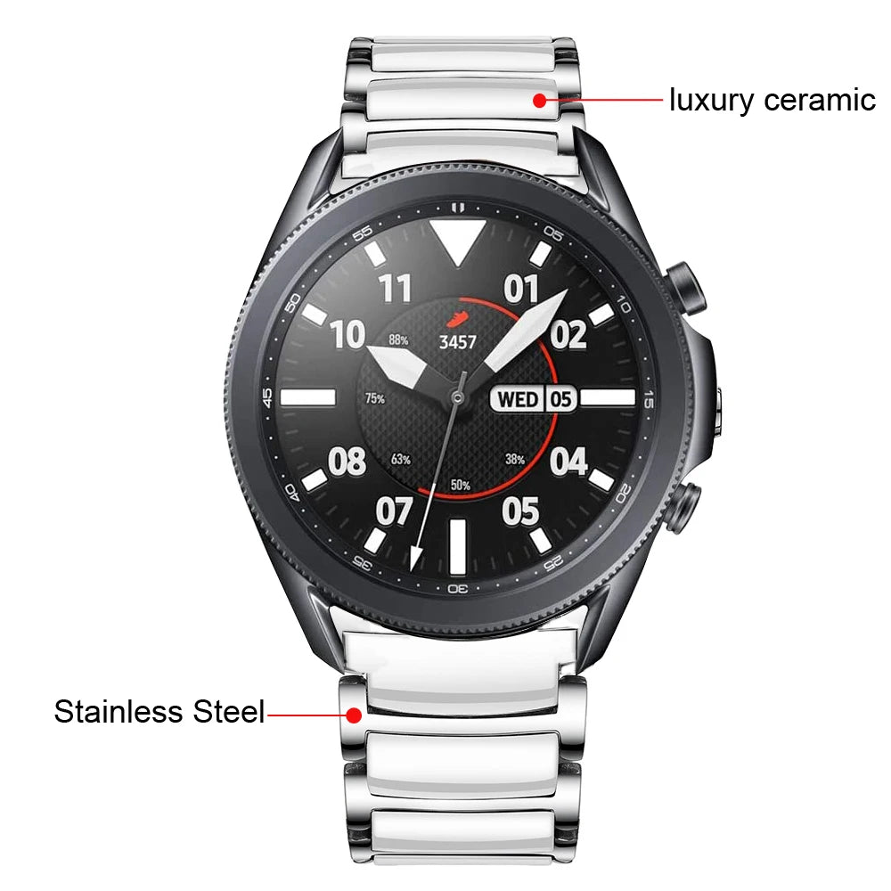 22mm 20mm Ceramic Strap For Samsung Galaxy Watch 46mm/Active 2/Huawei Watch GT2 Metal Stainless Steel Strap for Amazfit GTR 47mm