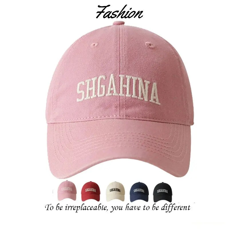 Pink Peaked Cap Spring Summer Pure Cotton Sun-Proof Sun Protection Hat Big Head Circumference Baseball Cap Female Wide Brim