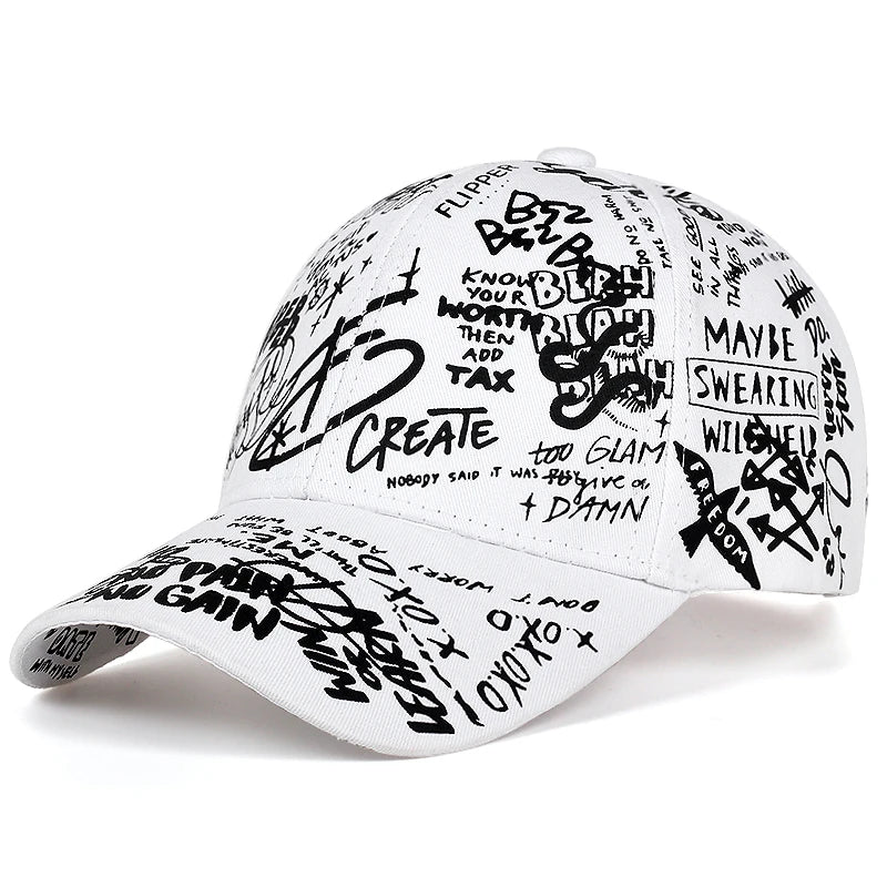 Graffiti Printing Baseball Cap Outdoor Cotton Casquatte Hat Men Women Summer Caps Adjustable Letter Cool Gorra