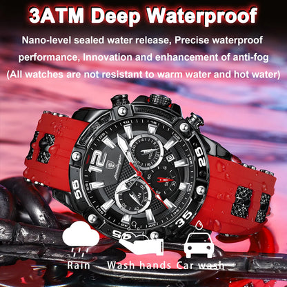 Waterproof Luminous Chronograph Date Man Wristwatch Military Quartz - TaMNz