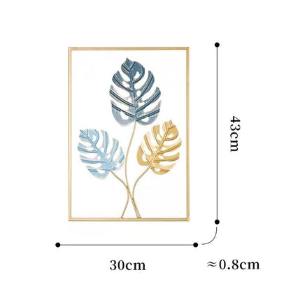 Nordic Metal Leaf Iron Wall Hanging Decor Plant Ginkgo Palm Maple Leaves Wall Pendant Mural Living Room Bedroom Home Decoration - Tamnz