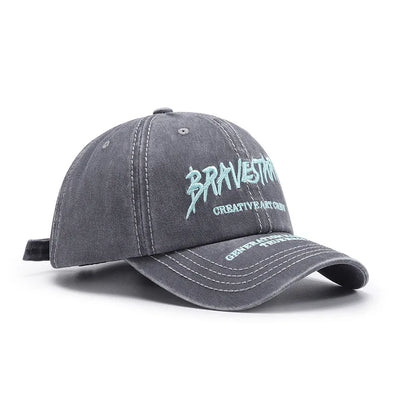 Spring/summer Korean Stlye Street Alphabet Embroidery Washed Soft Top Baseball Cap Female Casual Cap Male American