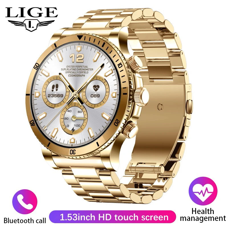 LIGE AI Voice Control Smart Watch Men Outdoor Sport Fitness Bracelet Bluetooth Call Heart Rate Blood Pressure Tracker Smartwatch - Tamnz