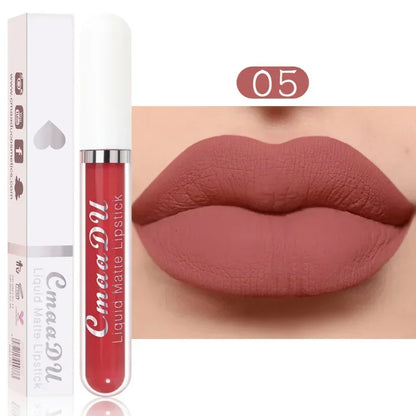 18 Colors Nude Lip Gloss Waterproof Matte Liquid Lipstick Long Lasting Non Sticky Cup Sexy Red Velvet Lip Tint Makeup Cosmetics - TaMNz